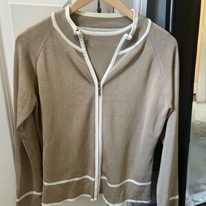 Tan gold sweater set. Cardigan and tank Size medium Two for one autumn winter